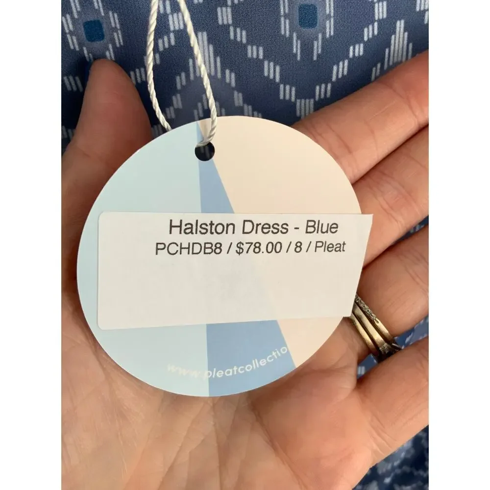Pleat *BLUE* Halston‎ Dress size 8